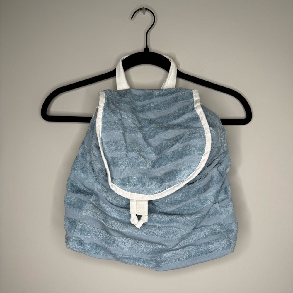 Lu & Elle Vacay Everyday Terry Backpack in blue and blue stripes